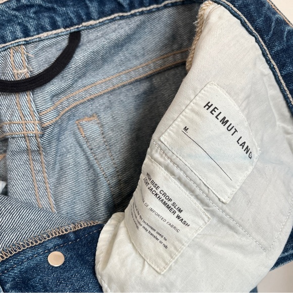 Helmut Lang High Rise Crop Slim Jeans in Light Jackhammer Wash Size 26 - Picture 6 of 10